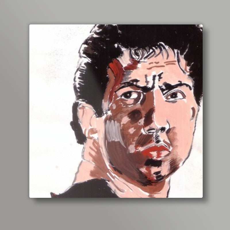 Bollywood star Sunny Deol proves that a wounded man is an angry man Square Art Prints