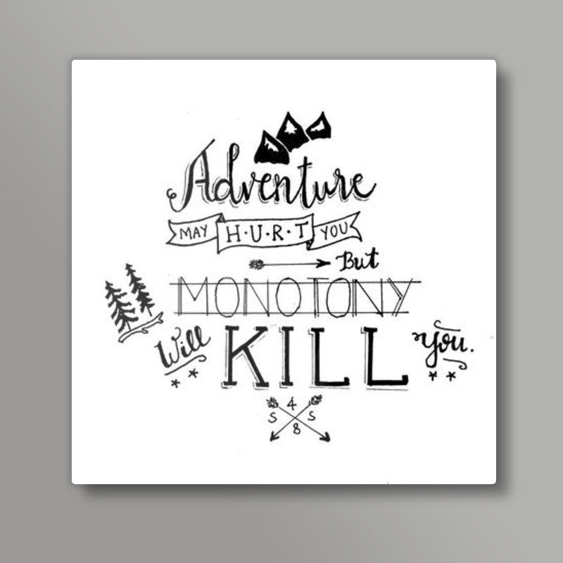 Adventure Quote Square Art Prints