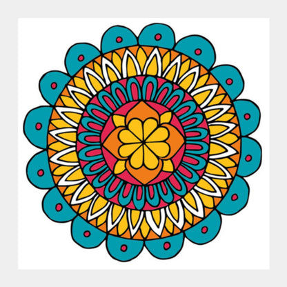 Retro Mandala Square Art Prints