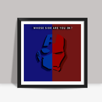 Captain America vs. Iron Man Square Art Prints