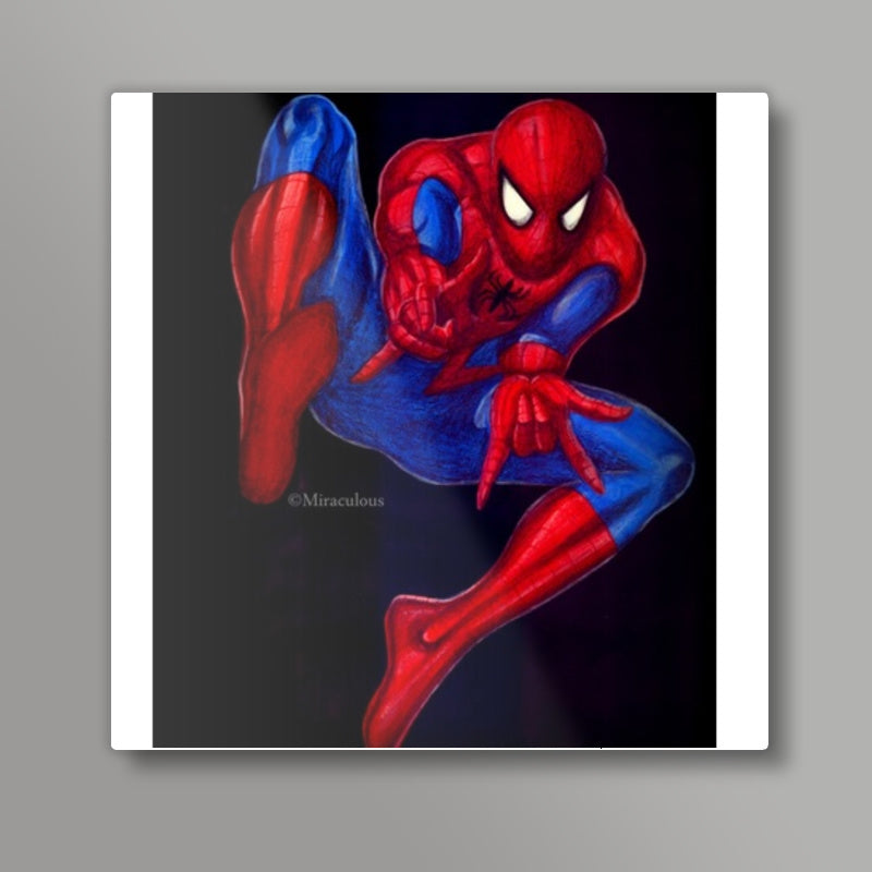 Spiderman | The trainee superhero Square Art Prints| Buy High-Quality ...