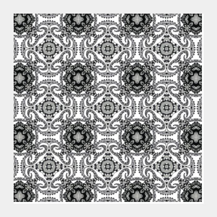 Black And White Ornamental Doodle Art Pattern Background Square Art Prints PosterGully Specials