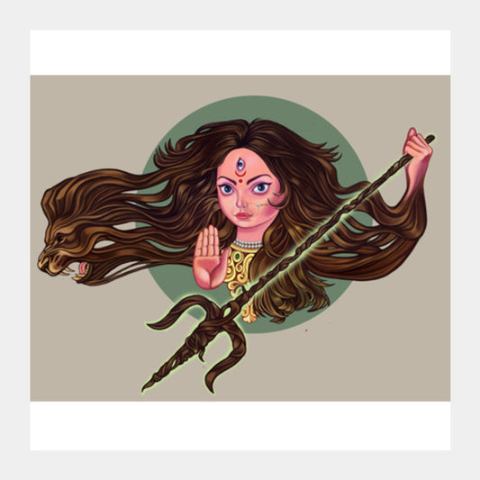 Square Art Prints, Durga, - PosterGully