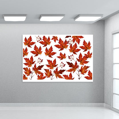 Autumn Maple Leaves Pattern Wall Art l Artist: Seema Hooda