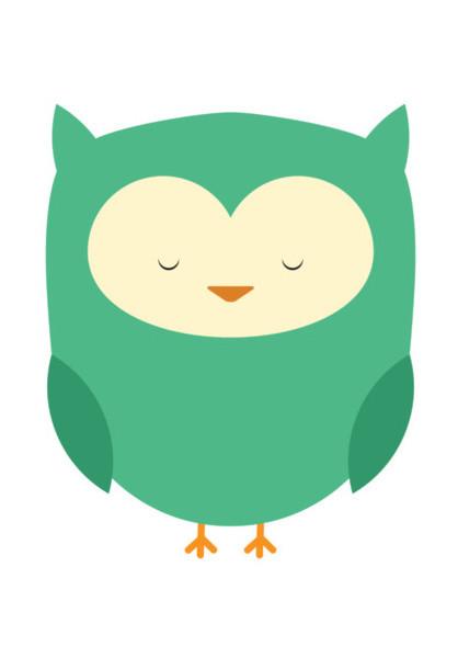 PosterGully Specials, Cute Green Owl Wall Art