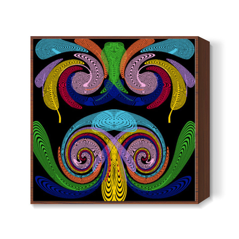 Colorful Line Abstract Square Art Print l Artist: Seema Hooda