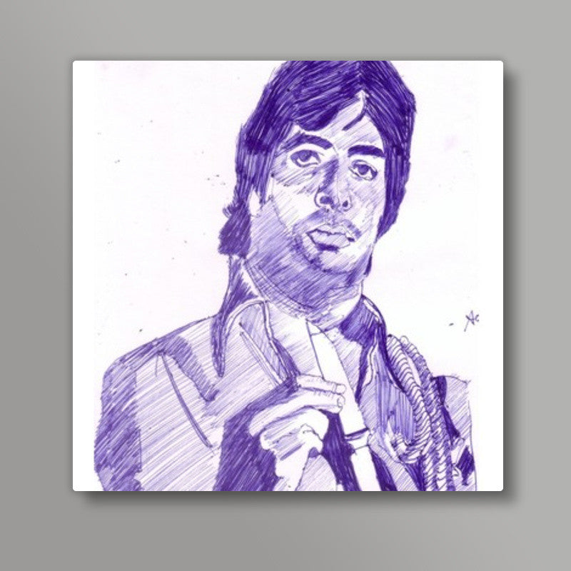 Bollywood superstar Amitabh Bachchan in his angry young man avatar Square Art Prints