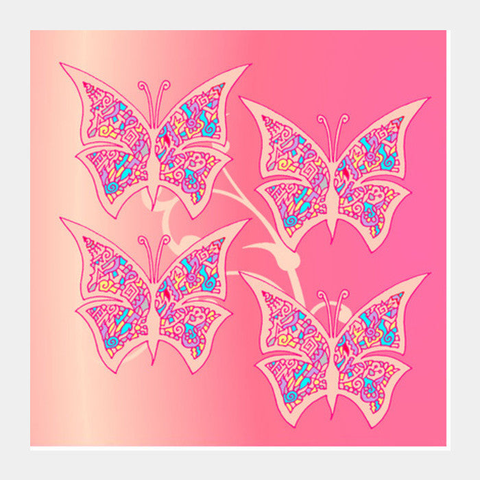 Square Art Prints, Butterflies Zenscrawl Square Art Prints