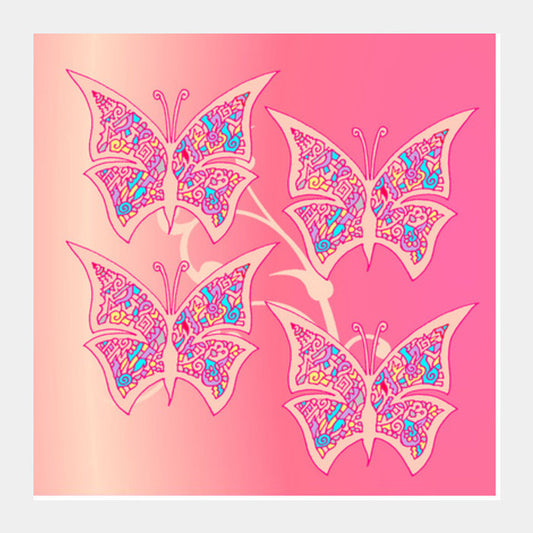 Square Art Prints, Butterflies Zenscrawl Square Art Prints