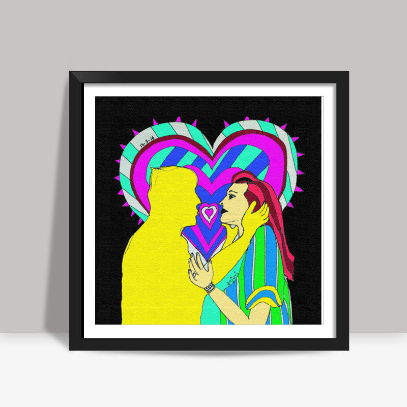 Love Me, Will ya? Square Art Prints