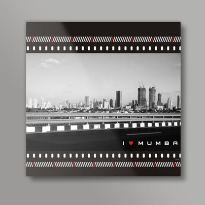 I love Mumbai- Bombay Retro Blackandwhite Style Square Art Prints