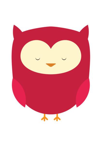 PosterGully Specials, Cute Red Owl Wall Art