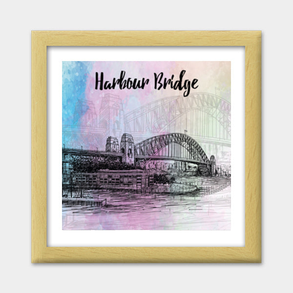 Sydney Harbour Bridge - Australia Premium Square Italian Wooden Frames