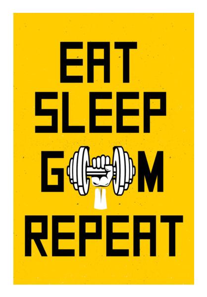 EAT SLEEP GYM REPEAT Wall Art PosterGully Specials