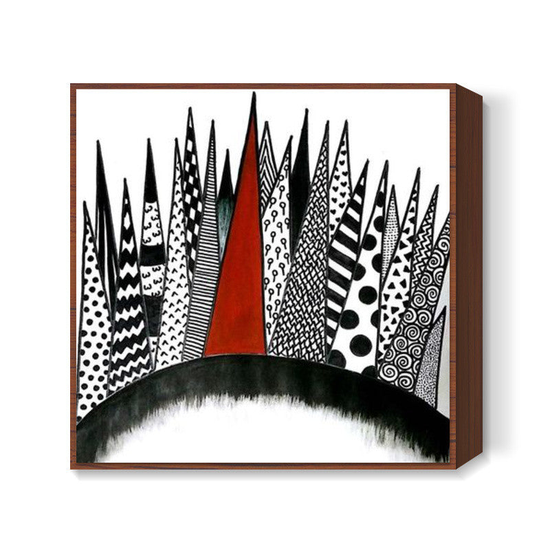 Patterned Spikes Square Art Prints