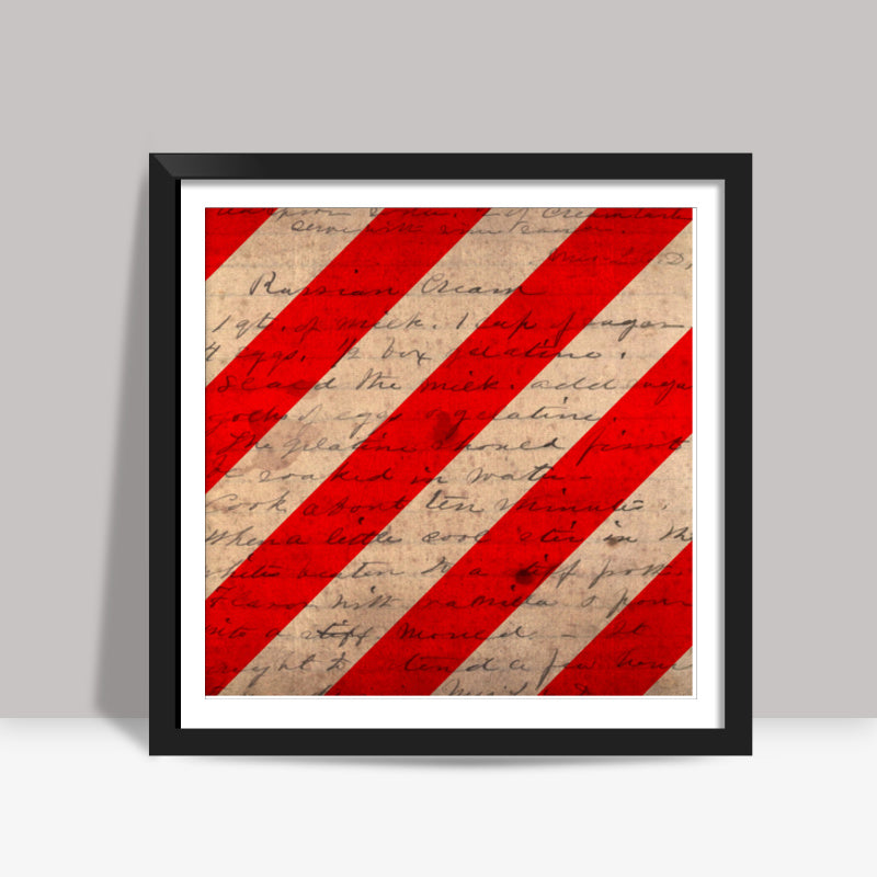 Vintage Red Stripes Square Art Prints