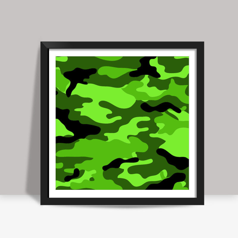 Green Camo Square Art Prints