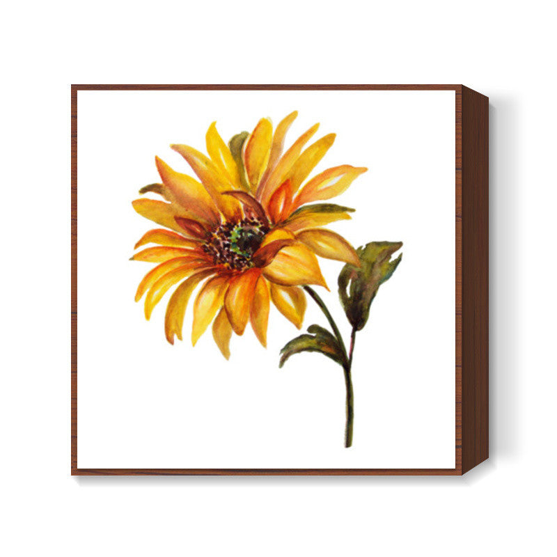 Sunflower Botanical Artistic Watercolor Square Art Prints