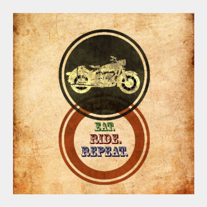 Square Art Prints, Eat Ride Repeat