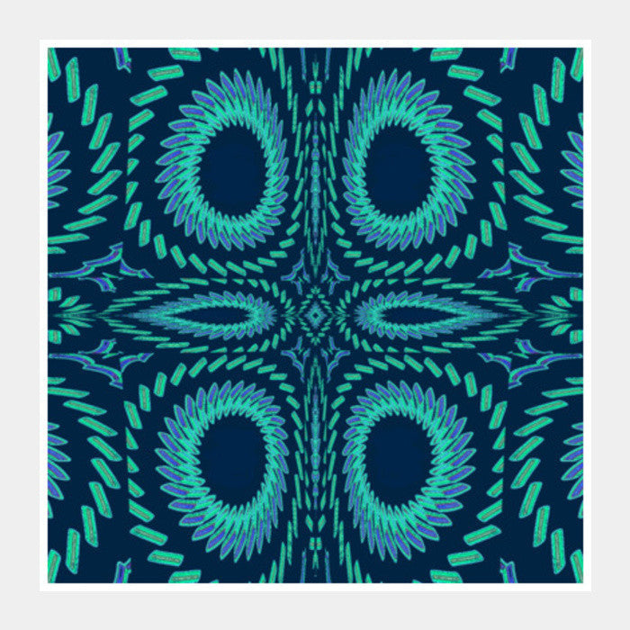 Square Art Prints, Blue Fireworks Square Art Prints