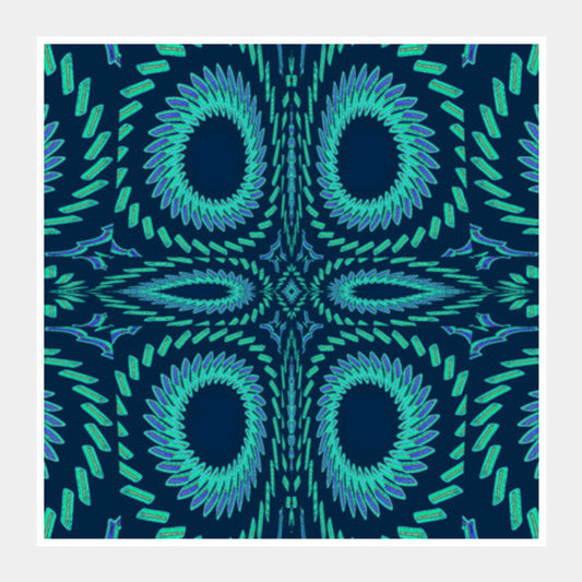 Square Art Prints, Blue Fireworks Square Art Prints