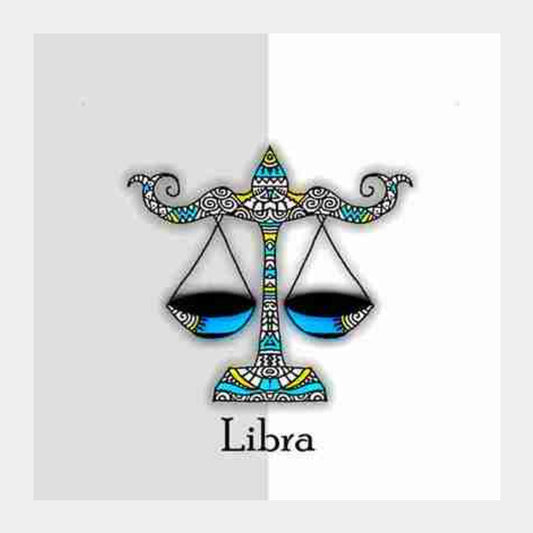 Square Art Prints, Libra Zodiac Zenscrawl Square Art Prints