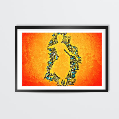 Bharatnatyam Zenscrawl Wall Art