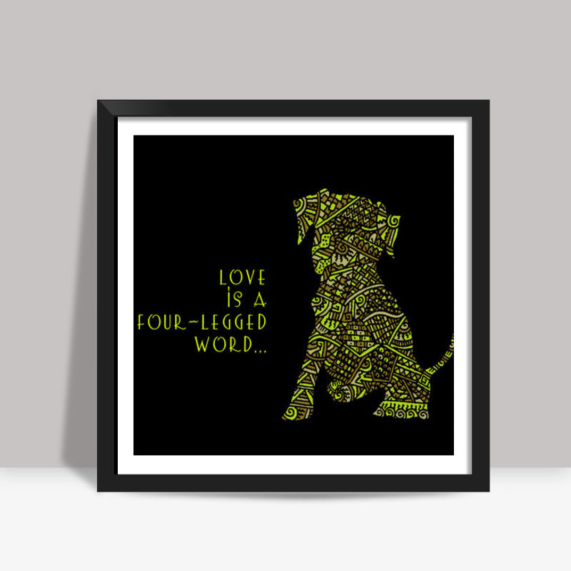 Doggy Love Zenscrawl Square Art Prints