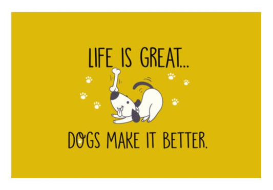 PosterGully Specials, Life is Great Dogs Make it Better 2 Wall Art