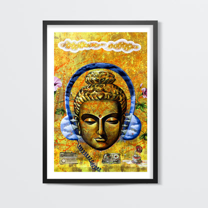 Headphone Buddha Wall Art