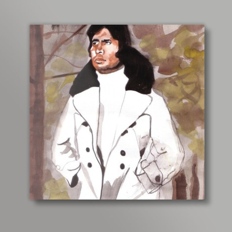 Amitabh Bachchan as the soulful poet in Kabhi Kabhie Square Art Prints