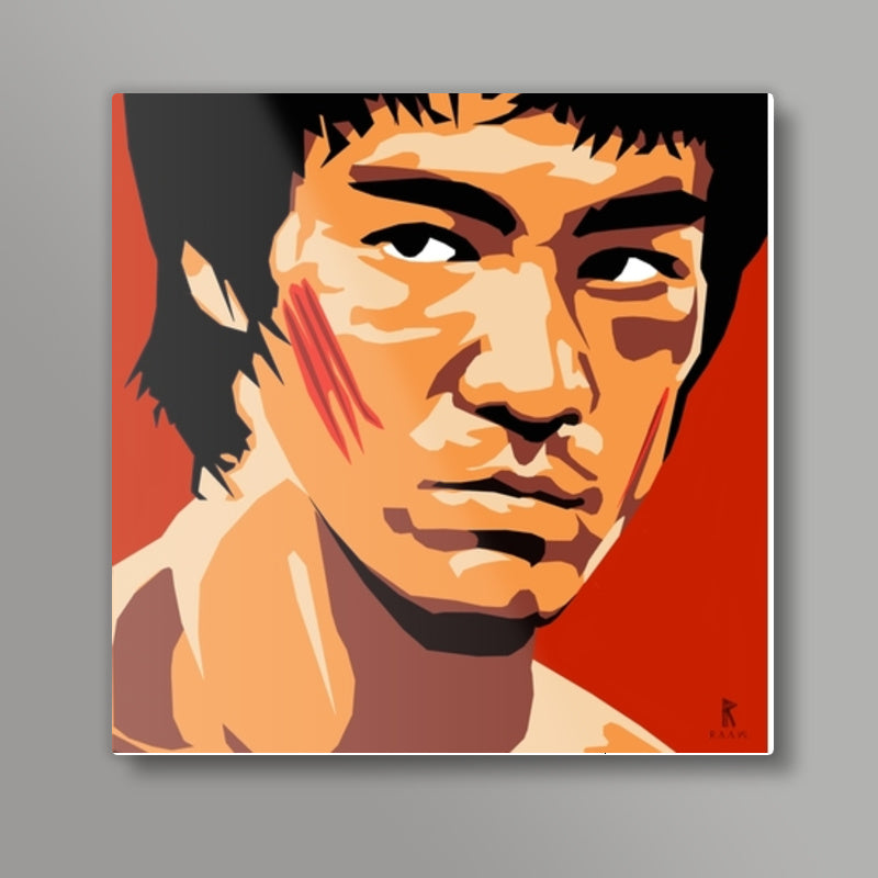 Bruce Lee Vector Art Square Art Prints