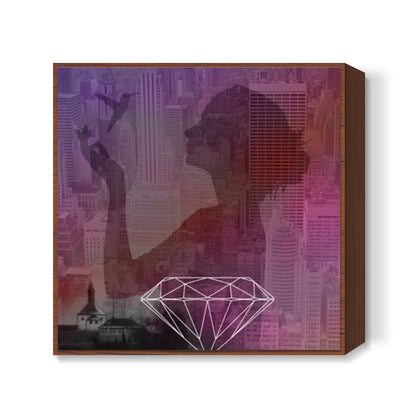 diamond girl from new york Square Art Prints