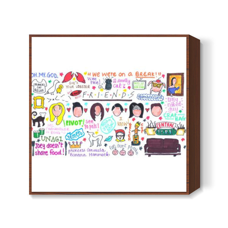 FRIENDS Doodle Square Art Prints