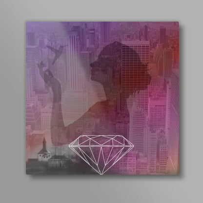 diamond girl from new york Square Art Prints