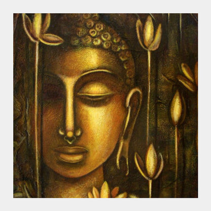 Square Art Prints, golden buddha.raji chacko., - PosterGully