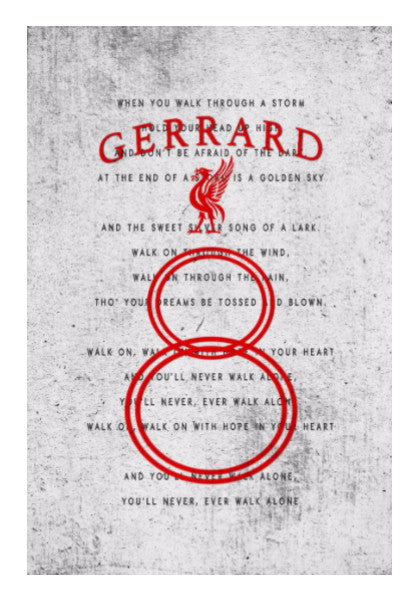 Wall Art, GERRARD #8- YNWA ANTHEM concrete texture