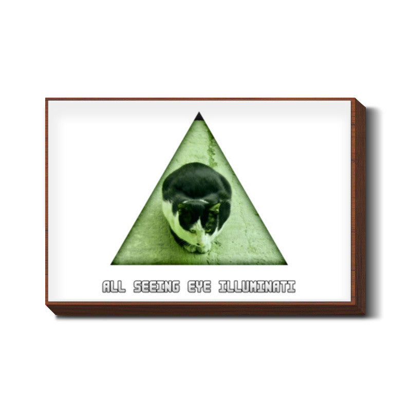 All Seeing Eye Illuminati Cat Wall Art