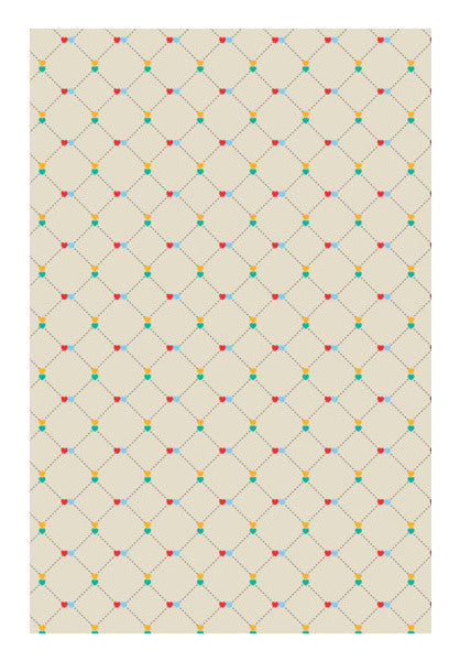 Hearts And Square Dotted Lines Pattern Art PosterGully Specials