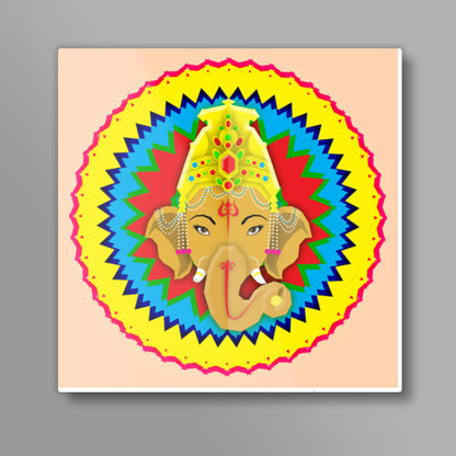 Ganesha Vector Illustration Square Art Prints