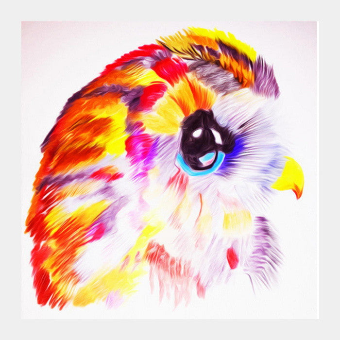 Colorful owl Square Art Prints