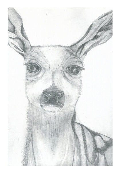 Dear deer Pencil sketch Wall Art