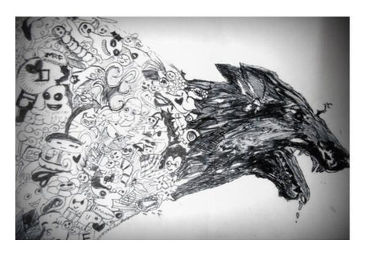 PosterGully Specials, Angry Doodle Wolf Dog Wall Art