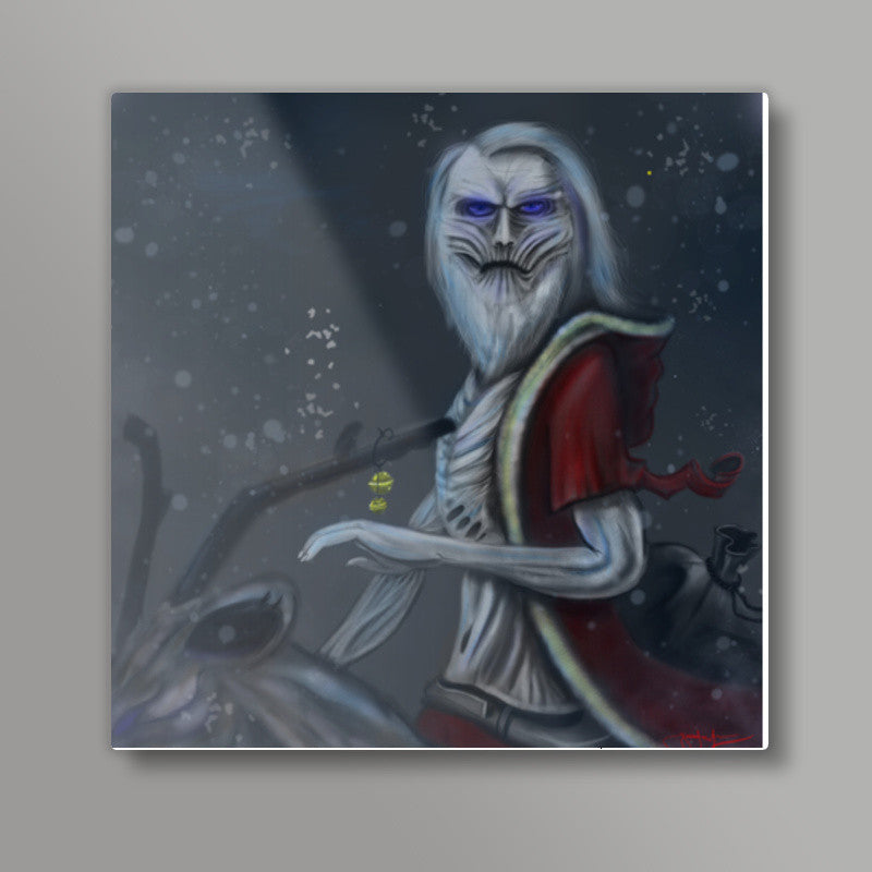 White Walker Santa Square Art Prints