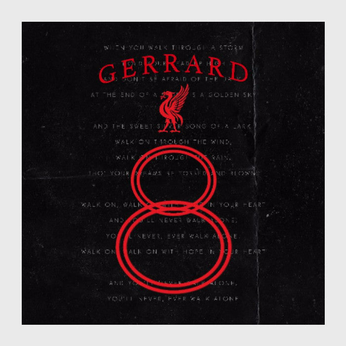 Square Art Prints, Steven Gerrard 8 , YNWA Liverpool FC, - PosterGully