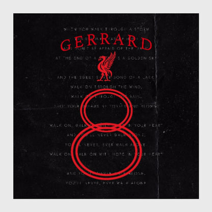 Square Art Prints, Steven Gerrard 8 , YNWA Liverpool FC, - PosterGully