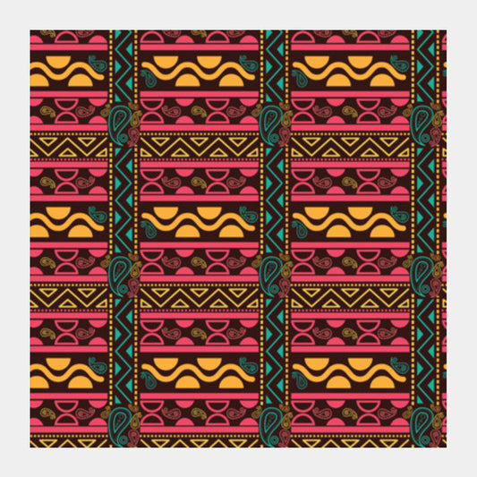 Abstract Geometric Pattern African Style Square Art Prints PosterGully Specials