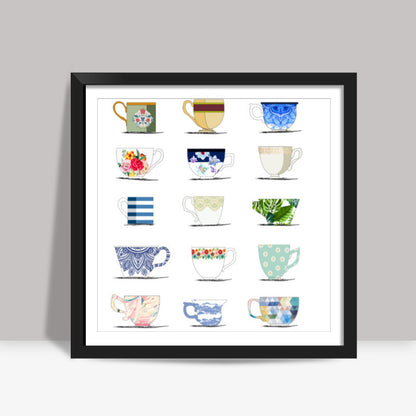 VINTAGE CUPS Square Art Prints