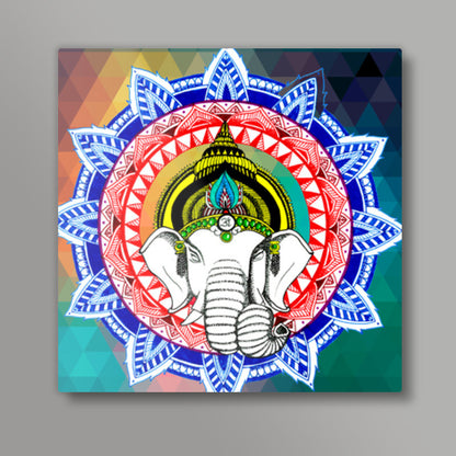 Om Ganeshaya Namah v2 Square Art Prints