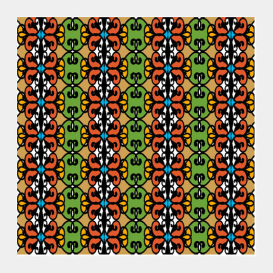 Colorful Ethnic Pattern Tribal Art Background Square Art Prints PosterGully Specials